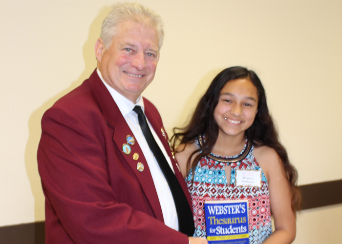 Left to right are Gary Grayson, Exalted ruler - Elks Lodge #6, Winter Saldana (Sutter Middle School